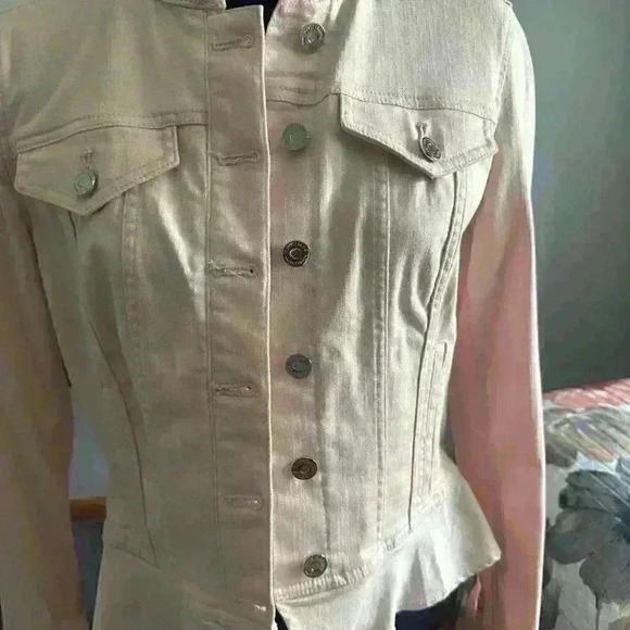 WHBM Outlet Pink Peplum Jacket-size 8 - Picture 1 of 9
